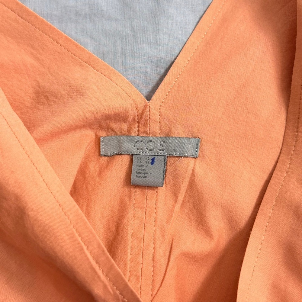 COS Women Colorblock Draped V-Neck Boxy Top Scandi Style Minimalist Boho Resort - Picture 3 of 6